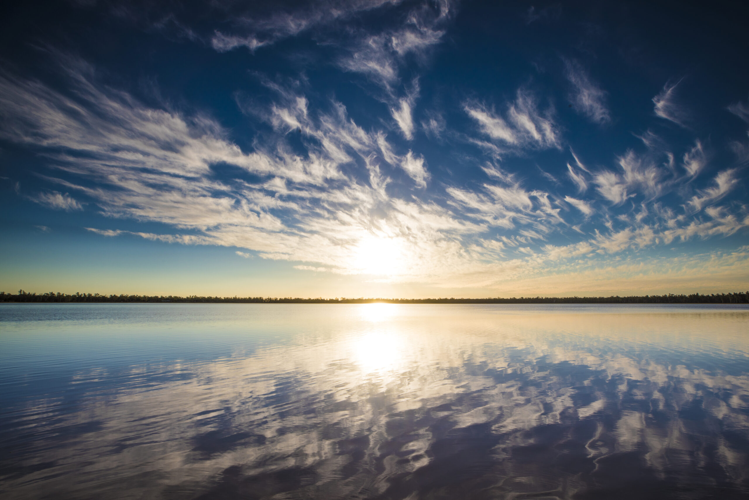 Sunset over water