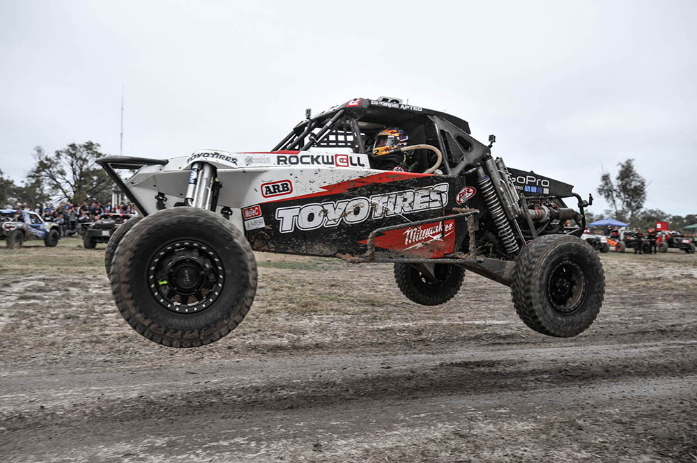 ARB Gundy rally car mid-air