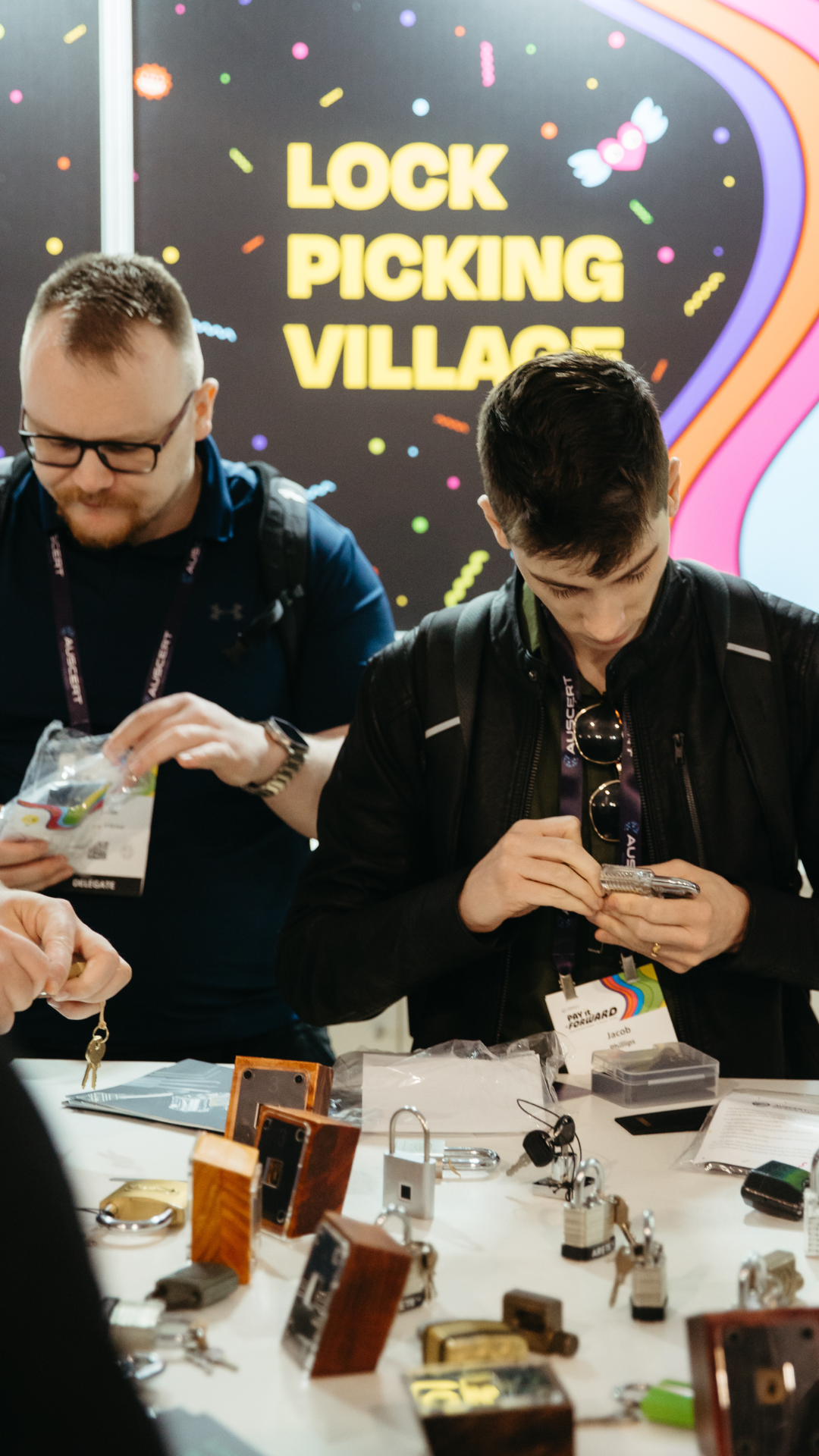 AUSCERT conference branding - lock picking village